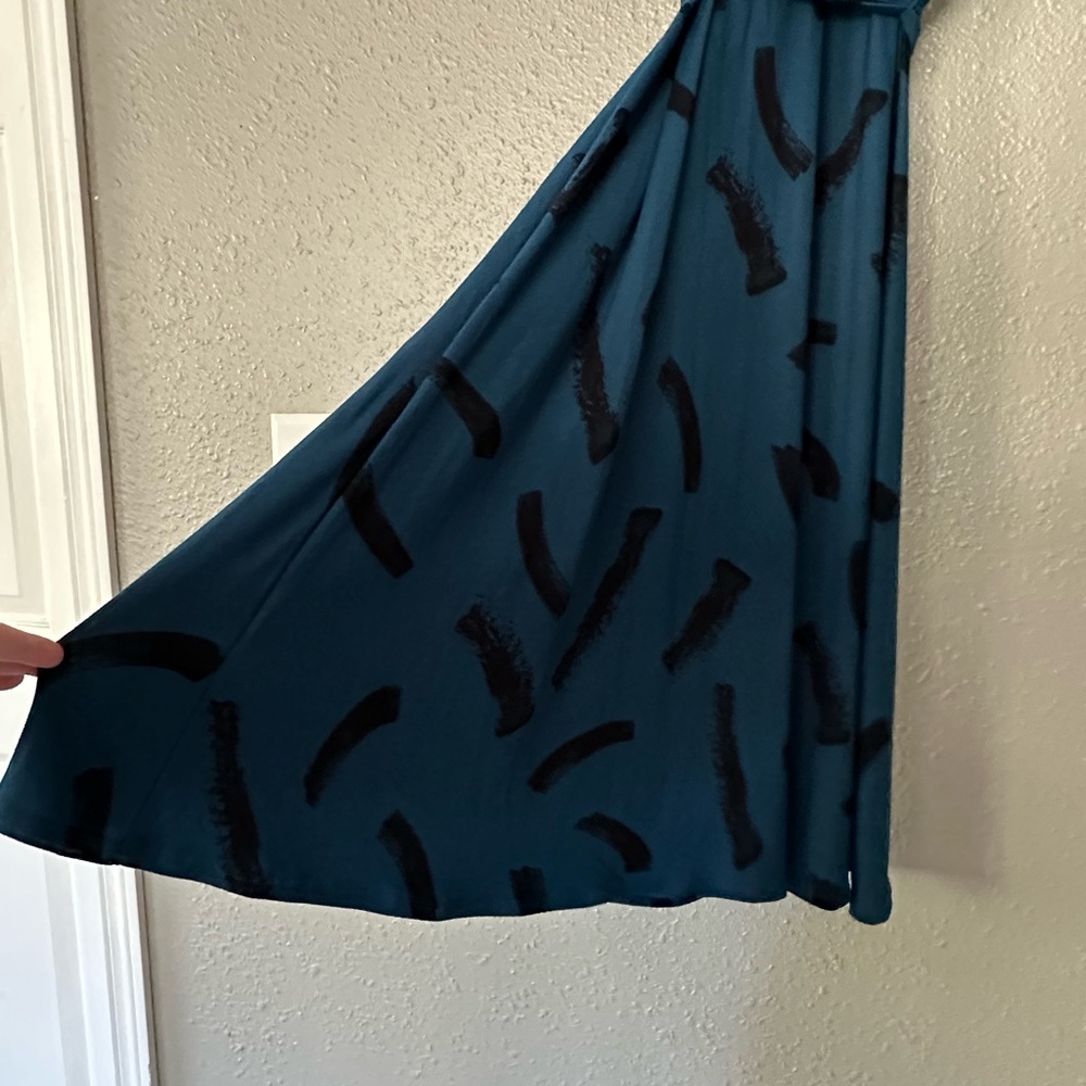 Apt. 9 Women's Large Blue and Black Casual Dress with Tie Waist - Long Length"? - Picture 7 of 8